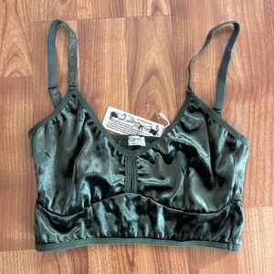 Cameo Deep Green Velvet Bralette